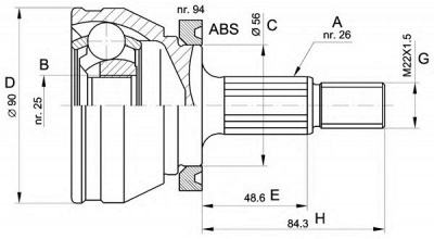OPEN PARTS cvj517010 -  Шарнирный комплект, приводной вал